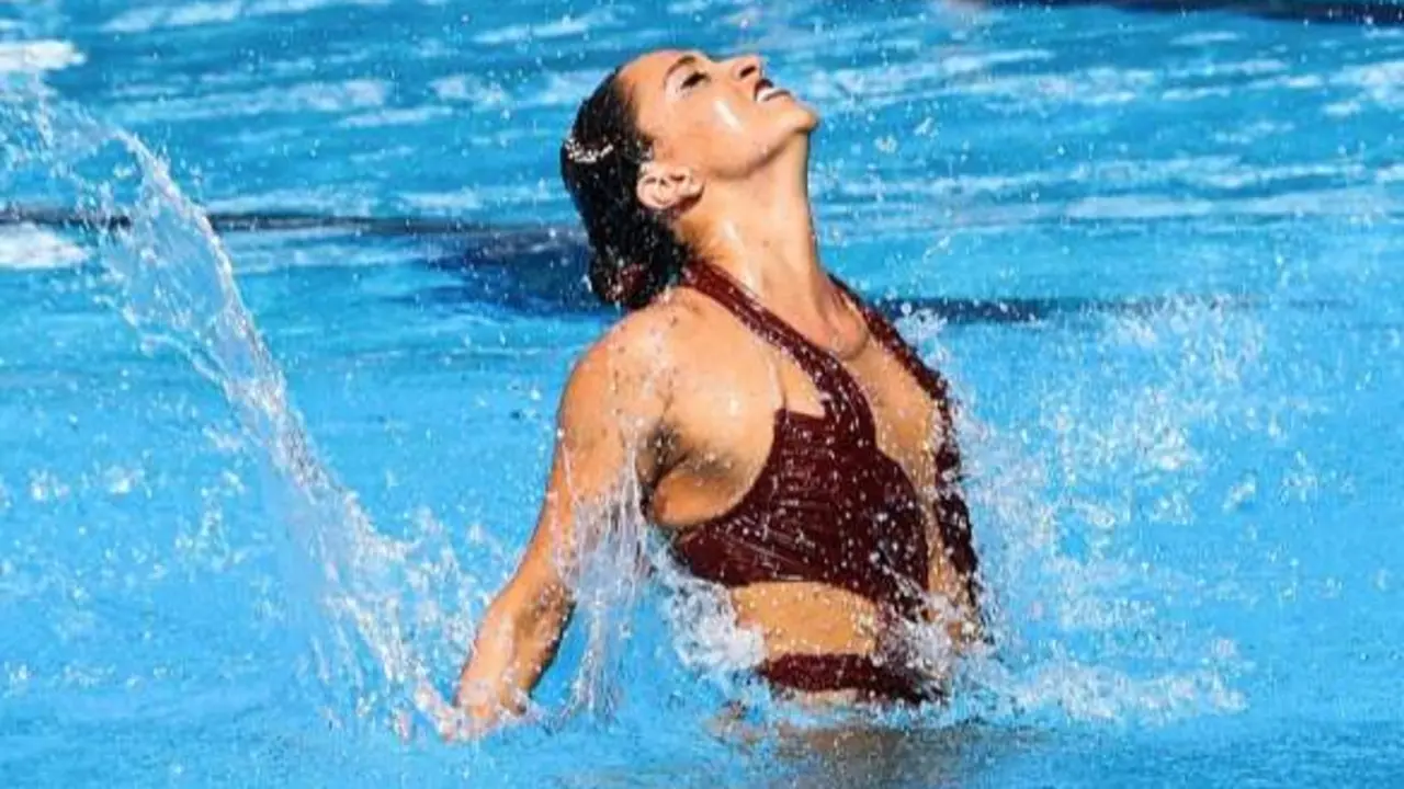 <p> Anita &Aacute;lvarez momentos antes de desmayarse. </p>