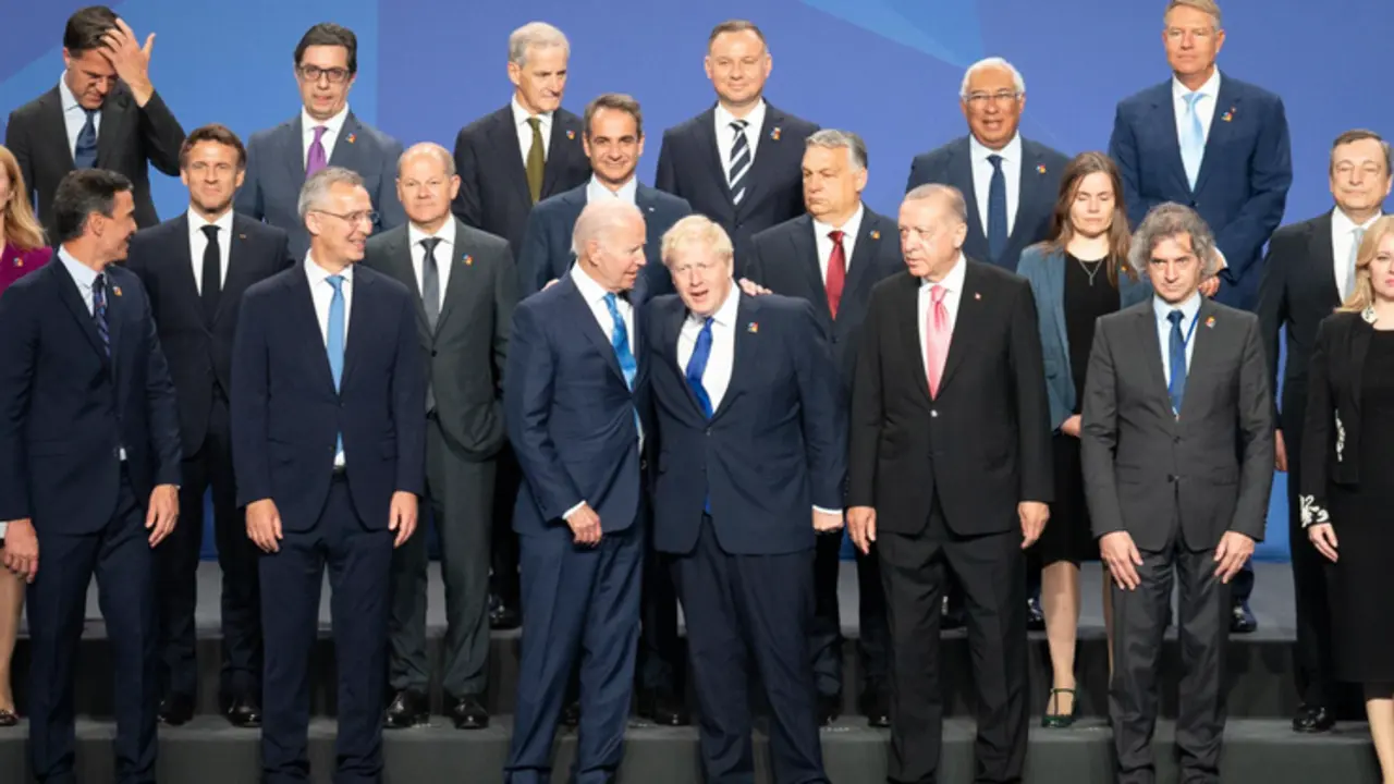 <p> Foto de familia de los l&iacute;deres de la OTAN en Madrid - Stefan Rousseau/PA Wire/dpa </p>