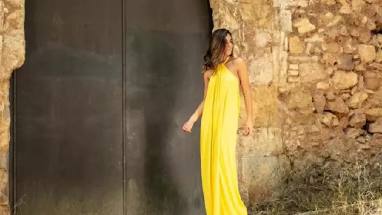 <p> Uno de los modelos de Matilde Cano de su nueva colecci&oacute;n. - MIGUEL REYES </p>