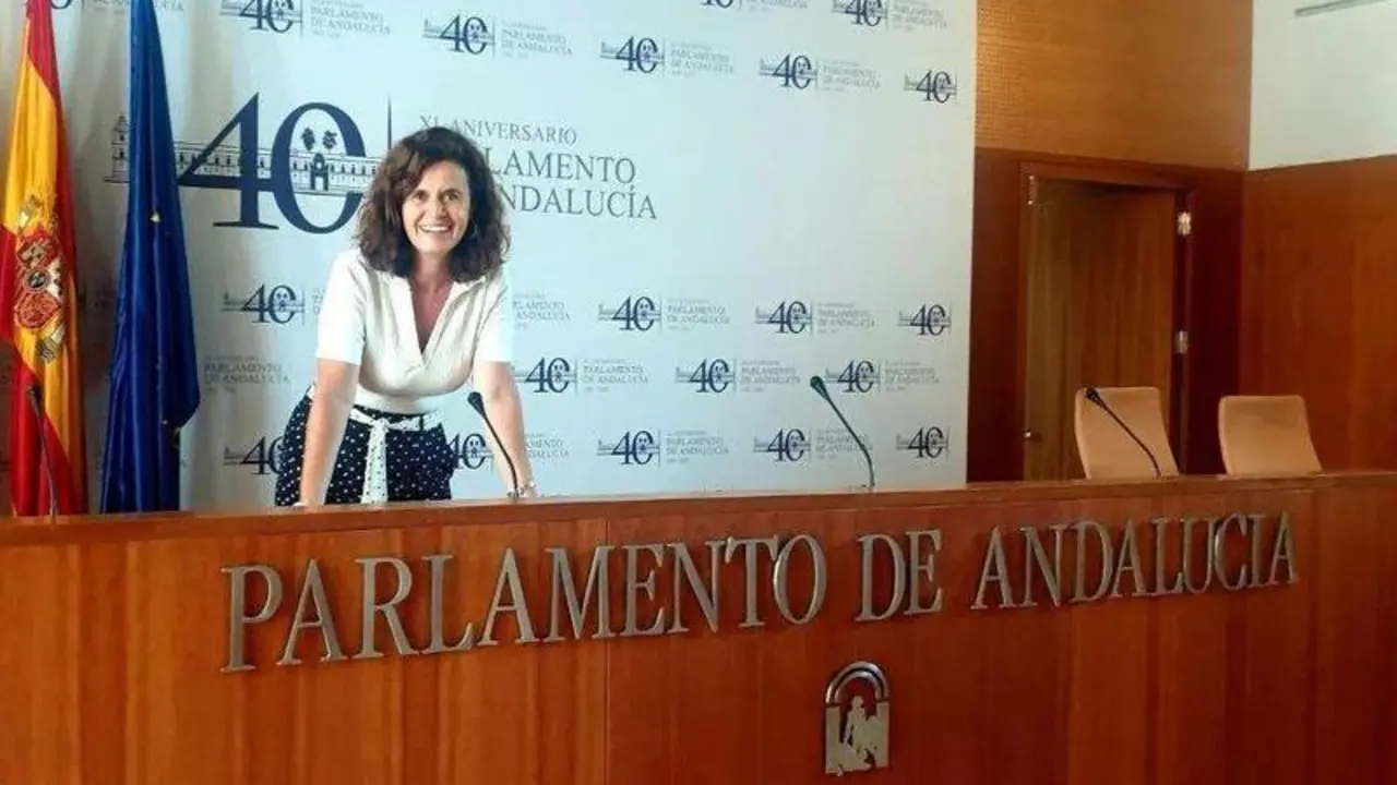 <p> Esperanza G&oacute;mez en el  Parlamento de Andaluc&iacute;a. </p>