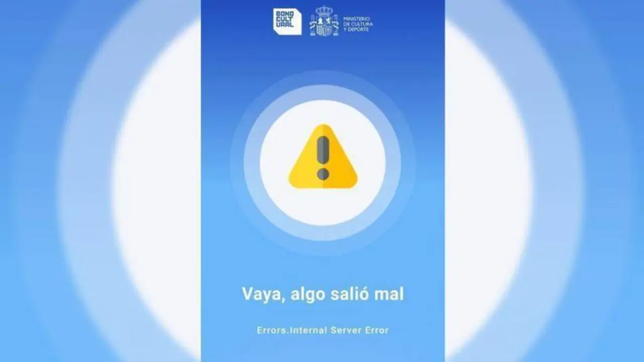 <p> Mensaje de error del Bono Cultural </p>