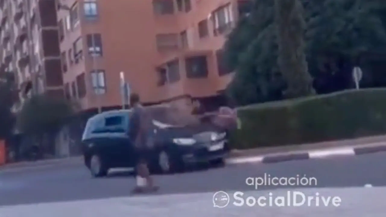 <p> Momento del atropello. </p>