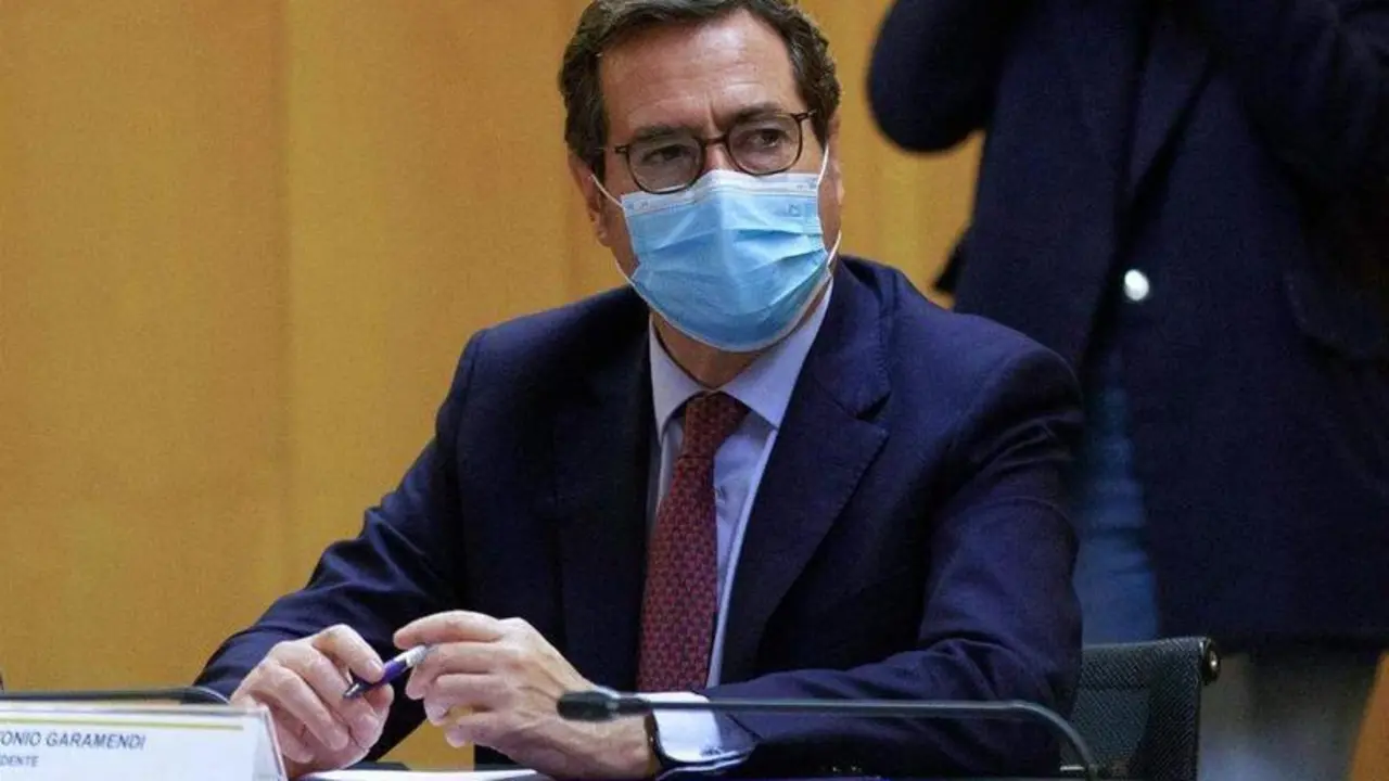 <p> El presidente de CEOE, Antonio Garamendi, en una imagen de archivo. - Isabel Infantes - Europa Press </p>