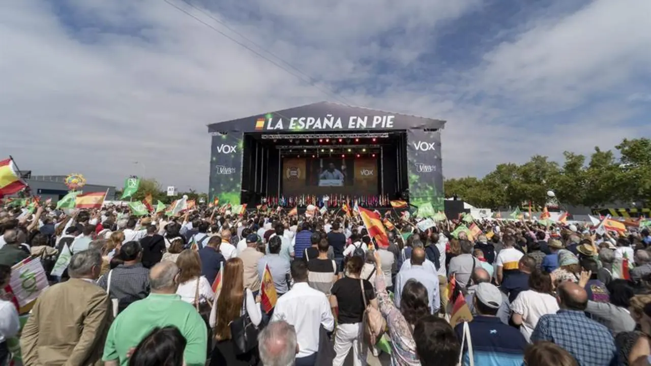 <p> P&uacute;blico en el evento de Vox &lsquo;Viva 21&rsquo;, en IFEMA, a 10 de octubre de 2021 </p>