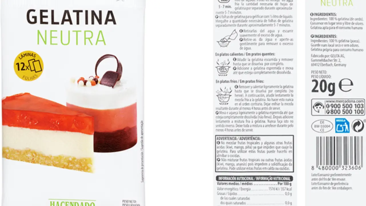 <p> Gelatina Neutra de Mercadona </p>