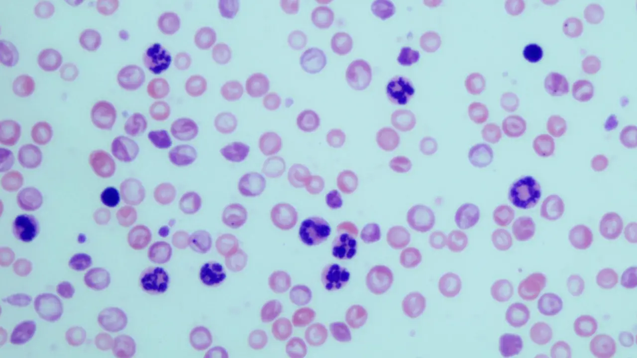 <p> Granulocitos en muestras sangu&iacute;neas de ratones con leucemia mielog&eacute;nica cr&oacute;nica. - CSIC </p>