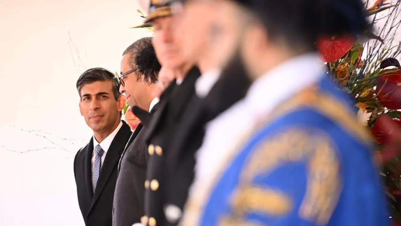  El primer ministro brit&aacute;nico, Rishi Sunak, y su ministro de Exteriores, James Cleverly 