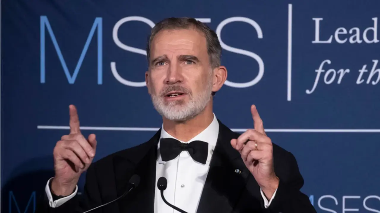  El Rey Felipe VI durante su intervenci&oacute;n 