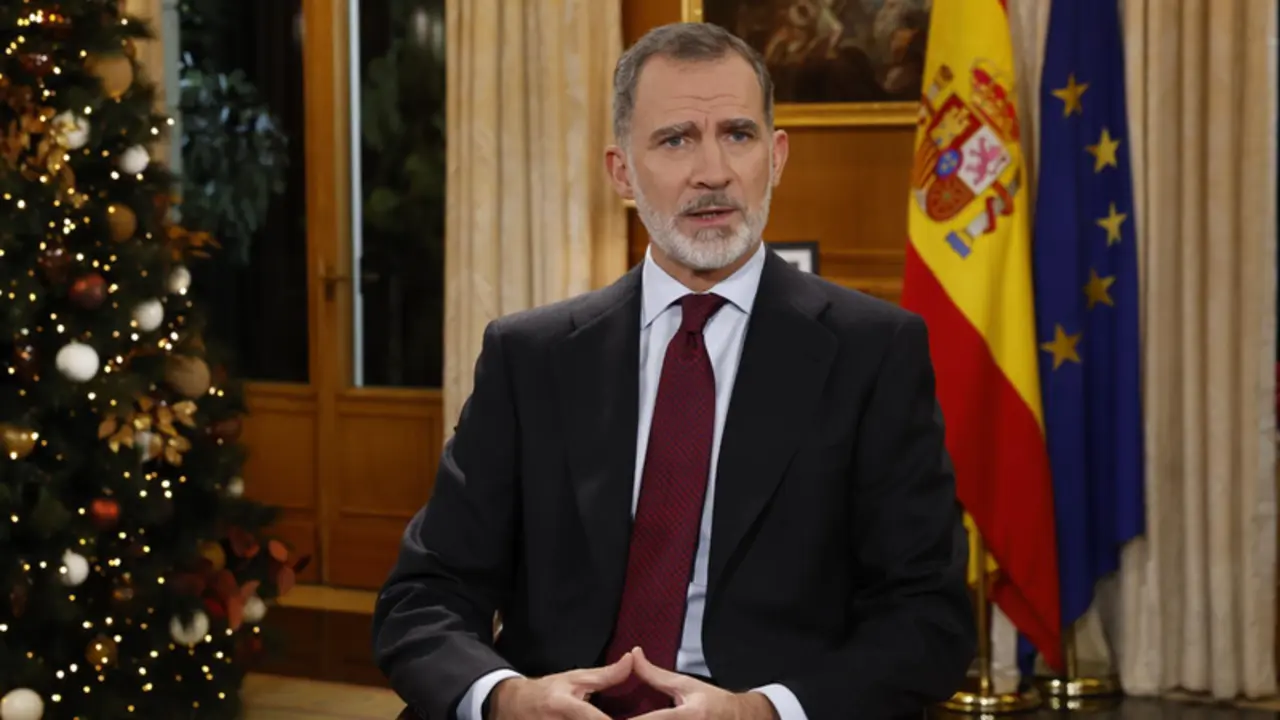  El rey Felipe VI pronuncia su tradicional discurso de Nochebuena, a 24 de diciembre de 2022 - POOL 