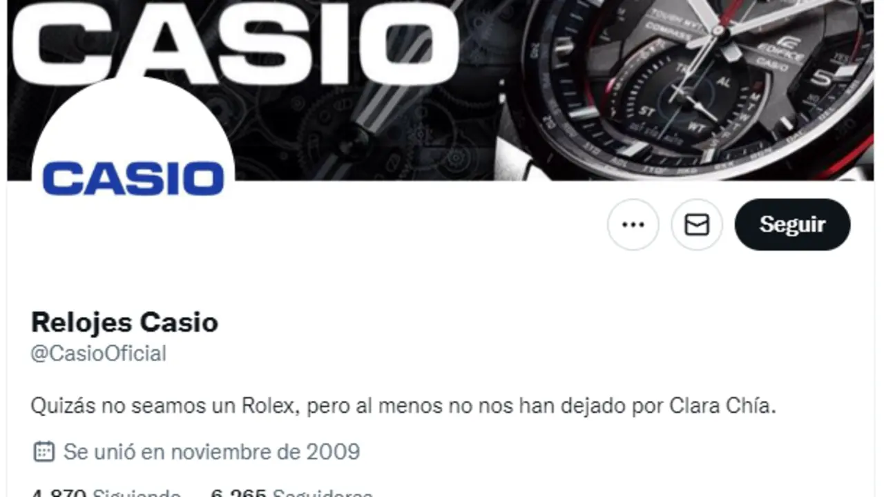  La respuesta de la cuenta CasioOficial 
