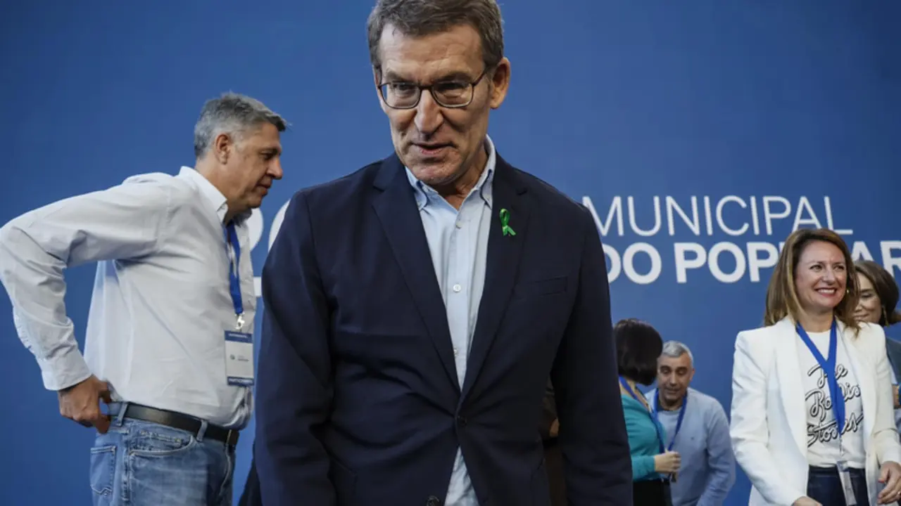  El presidente del Partido Popular, Alberto N&uacute;&ntilde;ez Feij&oacute;o, durante la 26 Intermunicipal del PP, a 4 de febrero de 2023, en Valencia, Comunidad de Valencia (Espa&ntilde;a). - Rober Solsona - Europa Press 