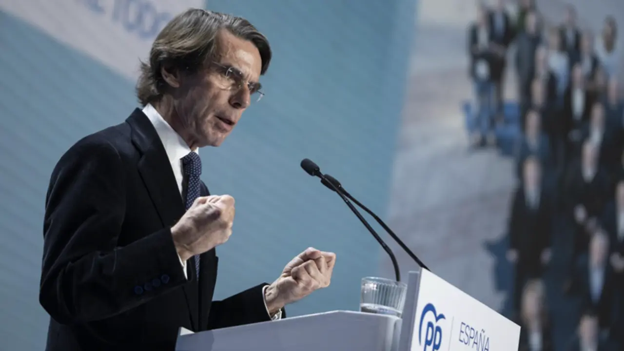  El expresidente del Gobierno, Jos&eacute; Mar&iacute;a Aznar, interviene en la 26 Intermunicipal del PP, a 4 de febrero de 2023, en Valencia, Comunidad de Valencia (Espa&ntilde;a). - Jorge Gil - Europa Press 