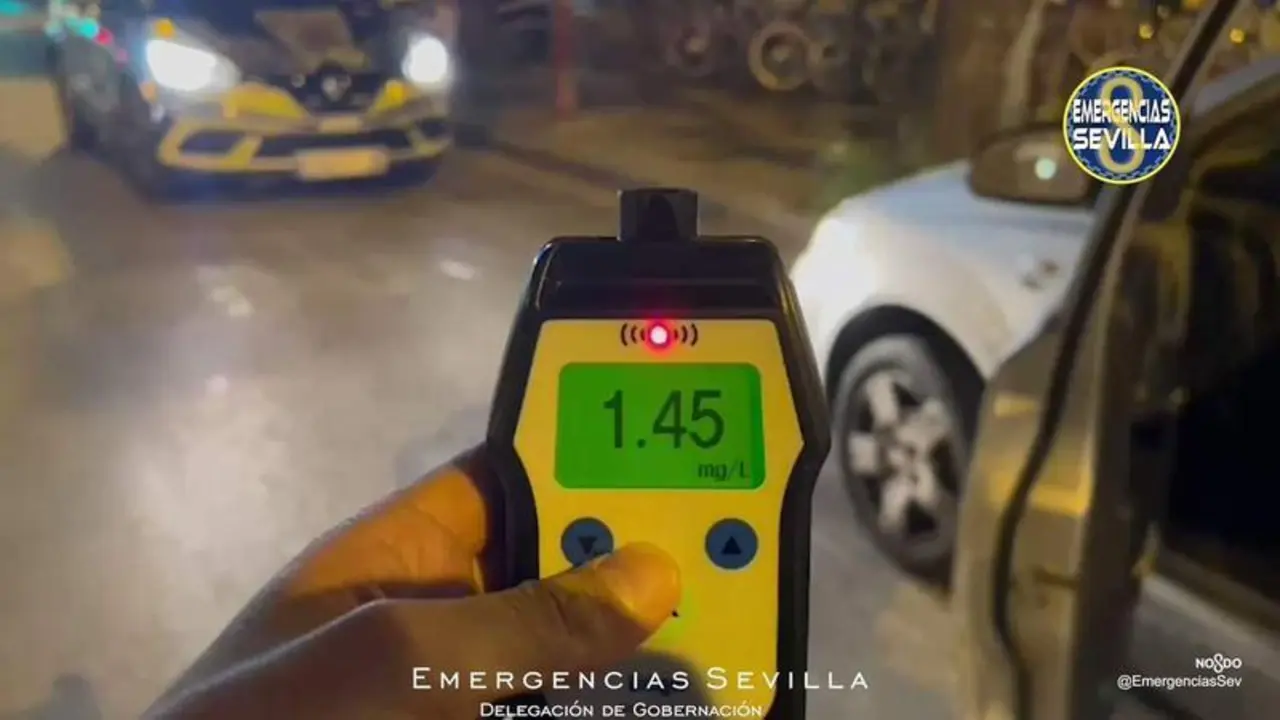  Imagen del alcohol&iacute;metro marcando 1.45 