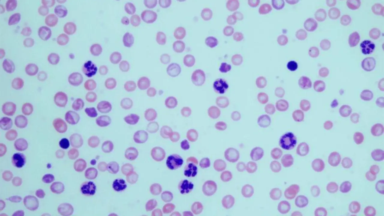  Granulocitos en muestras sangu&iacute;neas de ratones con leucemia mielog&eacute;nica cr&oacute;nica 