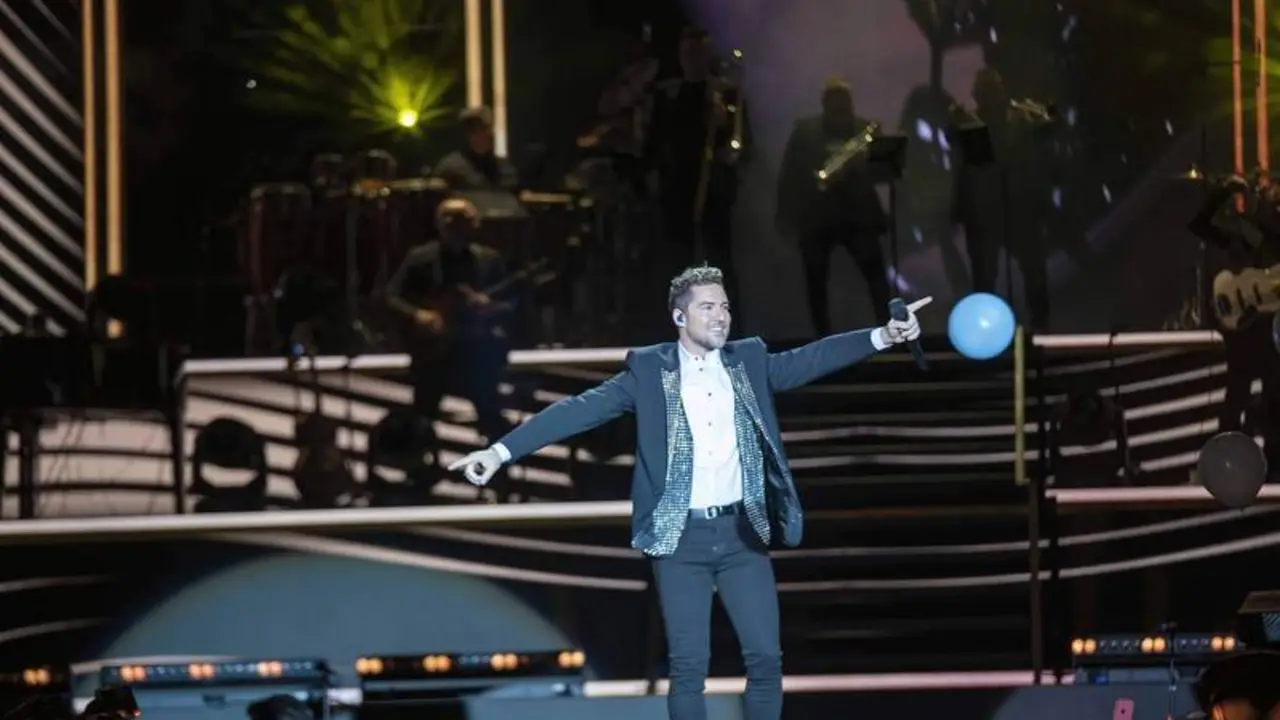  El almeriense David Bisbal, en el concierto celebrado en el estadio de los Juegos del Mediterr&aacute;neo por sus 20 a&ntilde;os de carrera musical 