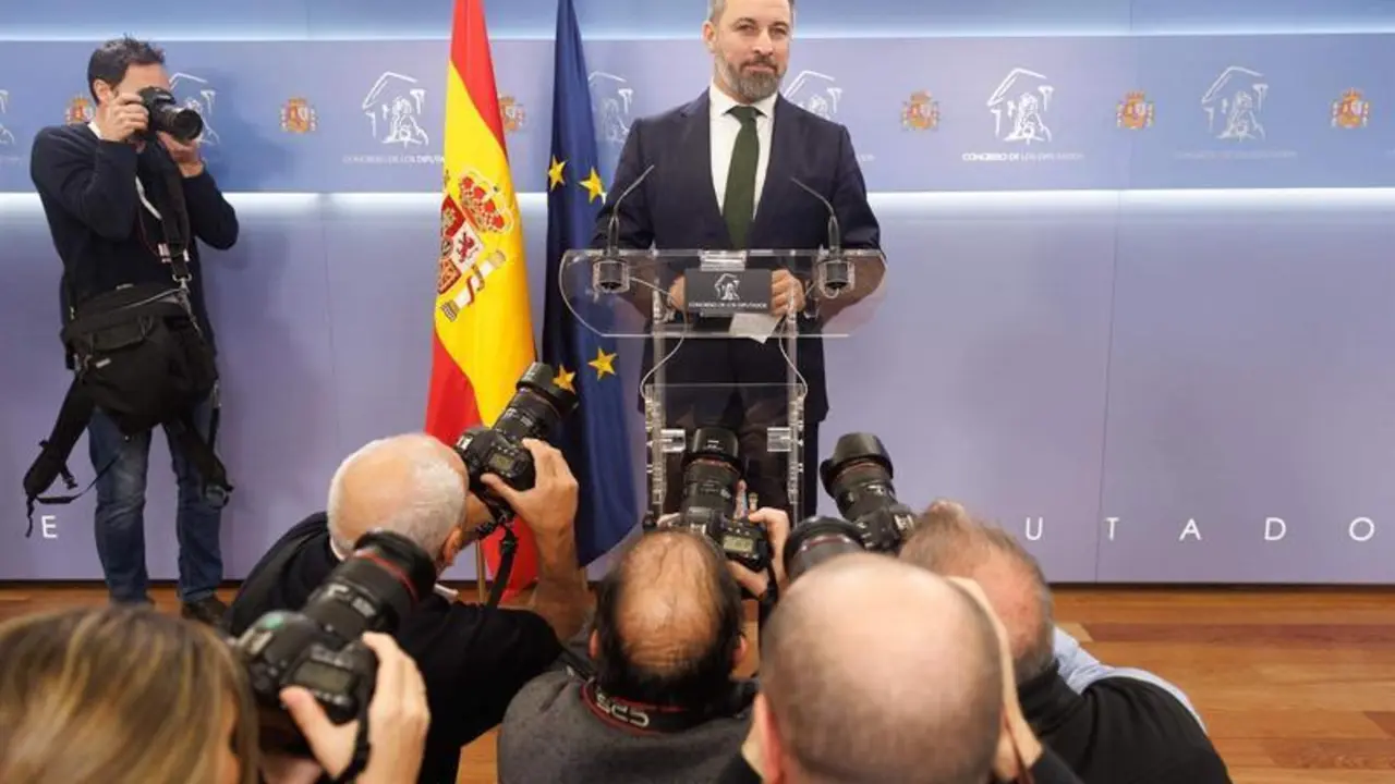  El l&iacute;der de VOX, Santiago Abascal 