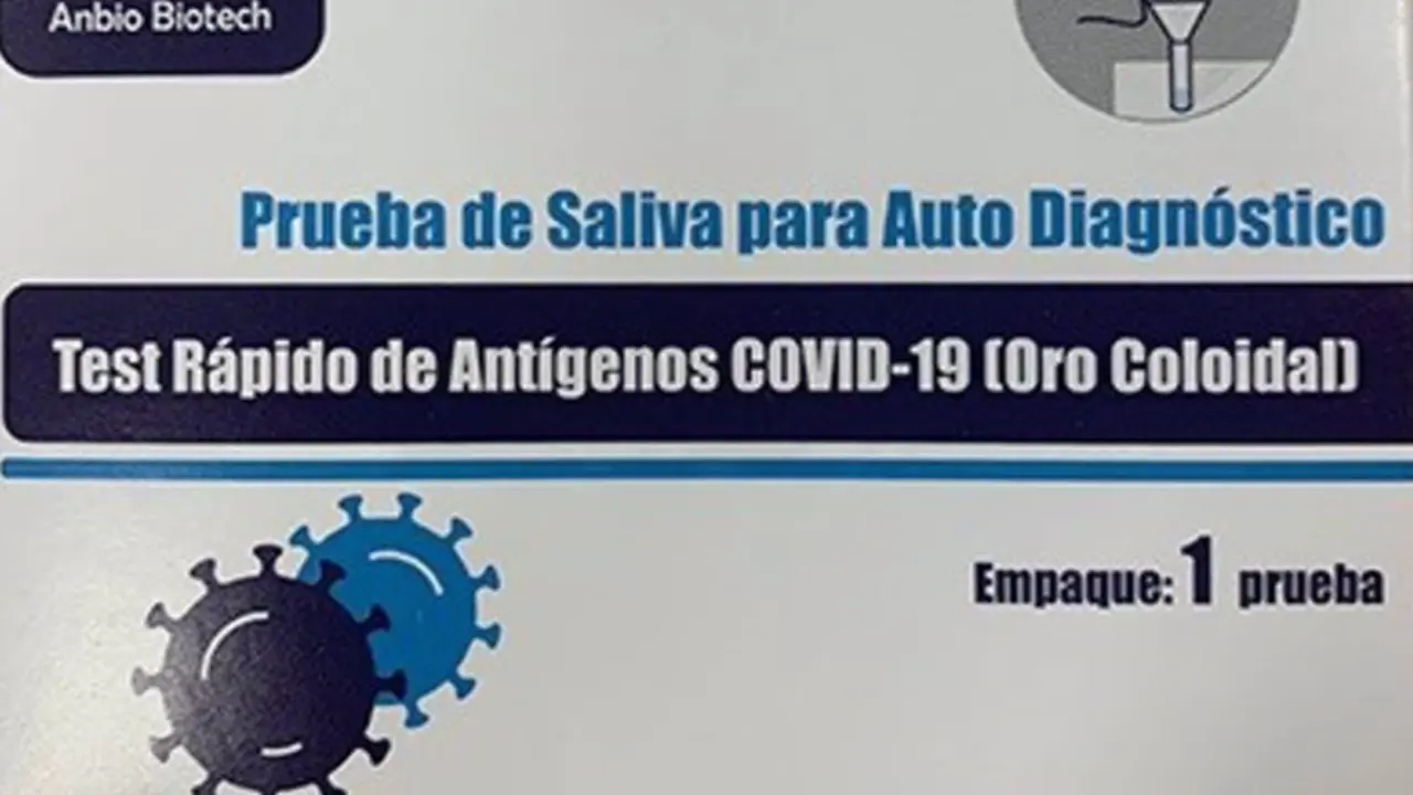  Test r&aacute;pido de ant&iacute;genos de COVID-19 de la compa&ntilde;&iacute;a Anbio que ha sido retirado por la presencia de la bacteria 'Pseudomonas aeruginosa'. - AEMPS 