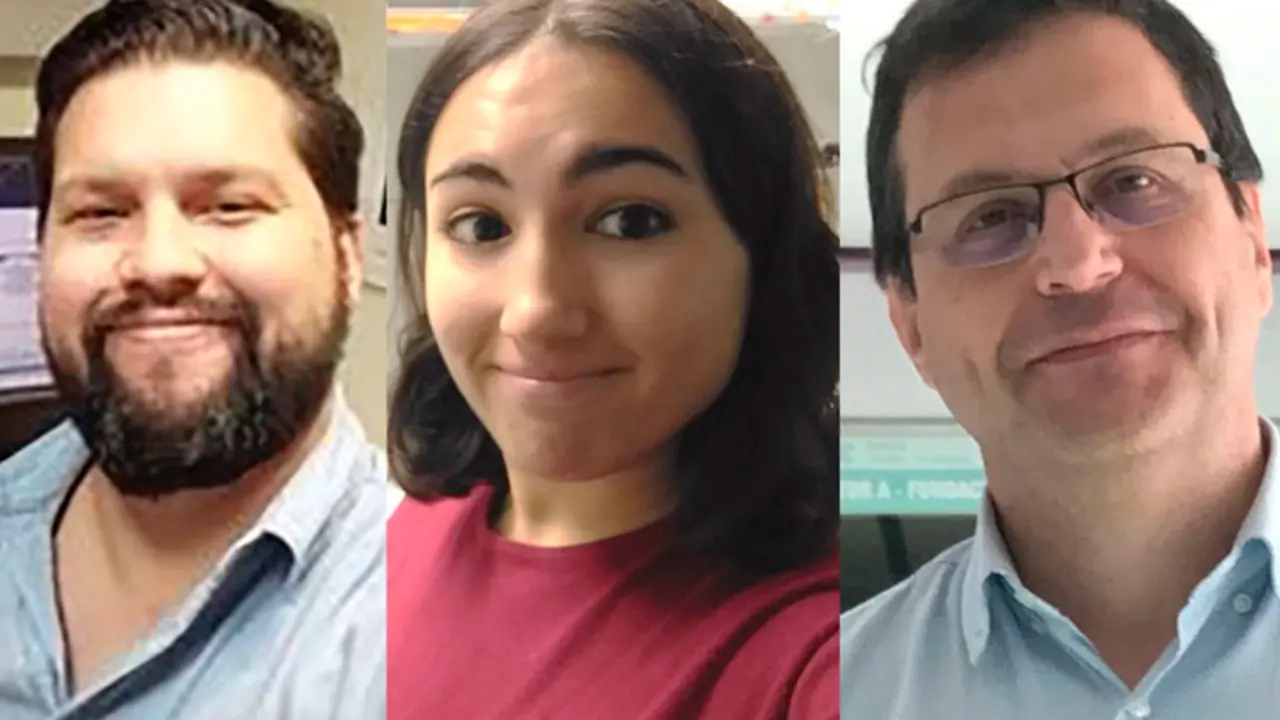  Pie de foto: (De izquierda a derecha). Jorge Espinosa, &Aacute;gueda Bl&aacute;zquez y Rub&eacute;n Artero. - UV 