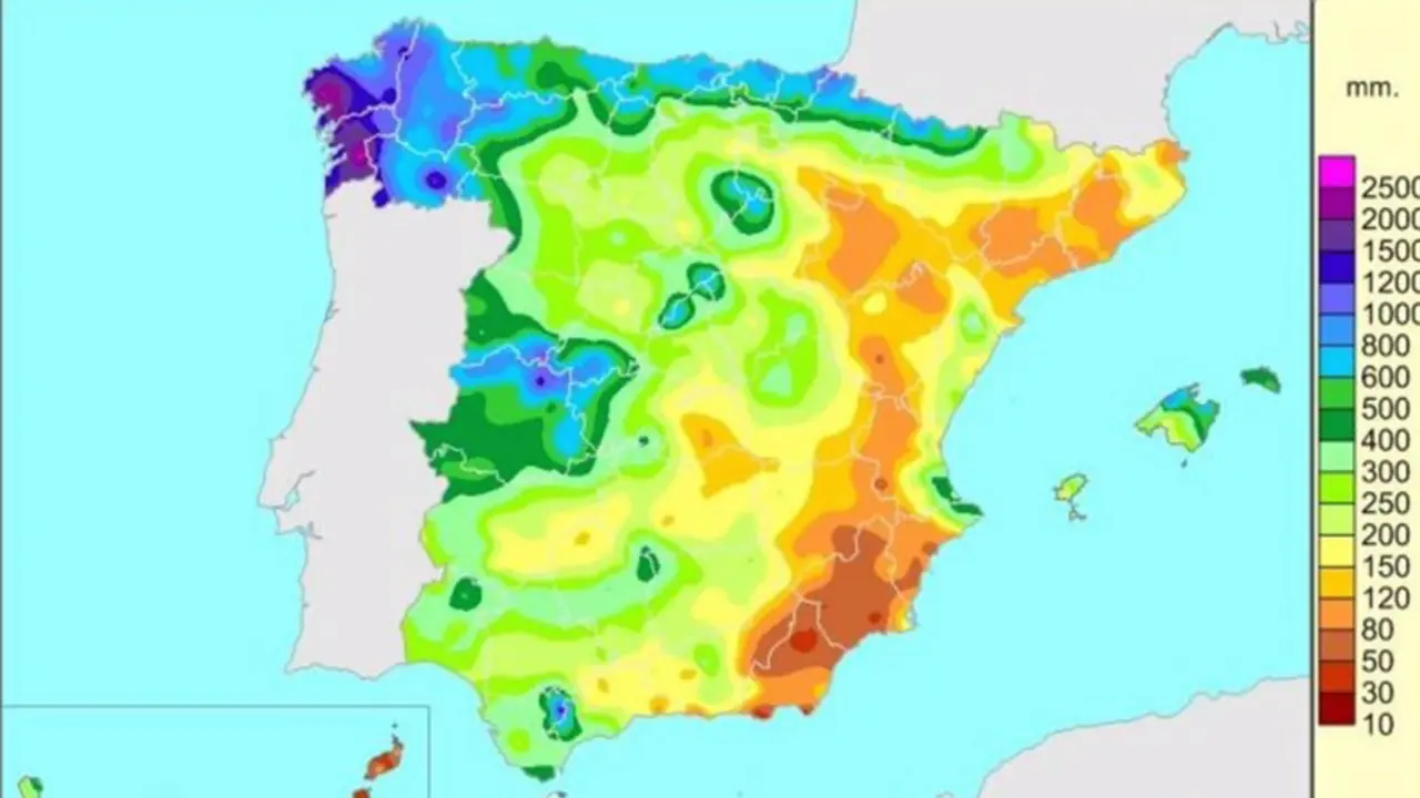  Precipitaci&oacute; acumulada en Espa&ntilde;a en el a&ntilde;o hidrol&oacute;gico - AEMET 