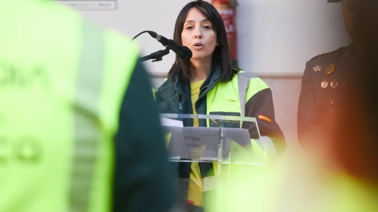  La nueva directora de la Guardia Civil, Mercedes Gonz&aacute;lez, interviene durante el acto de presentaci&oacute;n de los nuevos guardias civiles, en el Acuartelamiento de Batalla del Salado, a 27 de marzo de 2023, en Madrid (Espa&ntilde;a). - Gustavo Valiente - Europa Press 