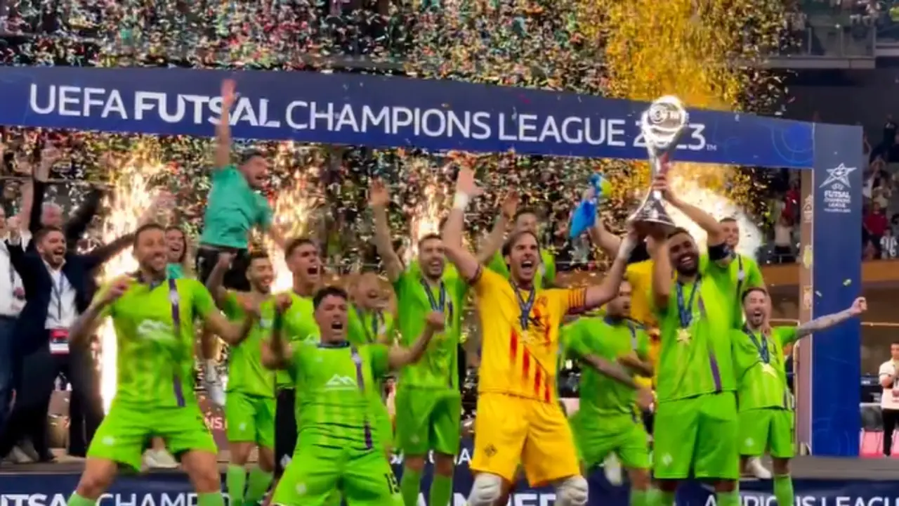  Jugadores del Palma Futsal celebrando la victoria - instagram 