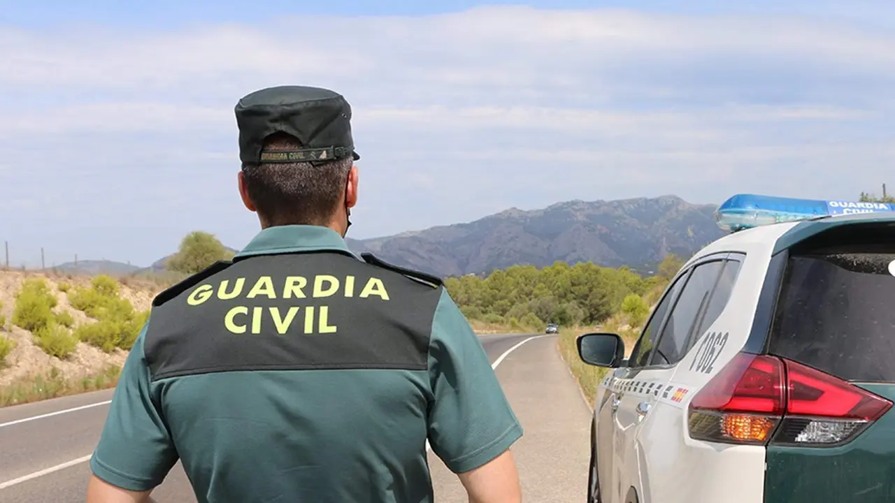  Un agente de la Guardia Civil junto a un veh&iacute;culo en una carretera.<br>GUARDIA CIVIL<br>(Foto de ARCHIVO)<br>01/1/1970 