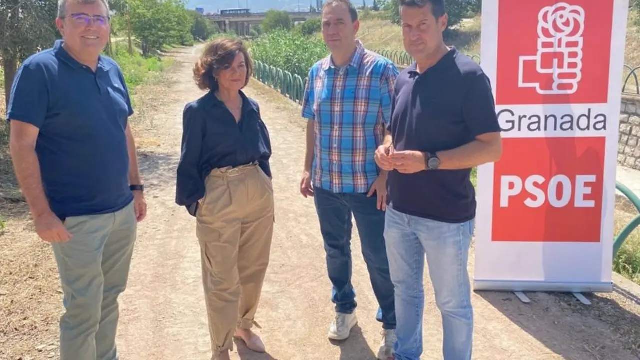  Los candidatos del PSOE al Congreso por Granada Carmen Calvo, Jos&eacute; Antonio Montilla y Manuel Garc&iacute;a Cerezo, y el candidato al Senado Alejandro Zubeldia - PSOE GRANADA 