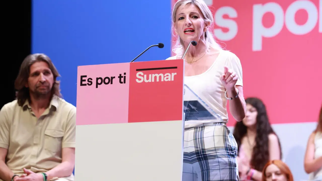 La candidata de Sumar a la Presidencia el Gobierno, Yolanda D&iacute;az, interviene durante un acto p&uacute;blico para las elecciones del 23J en el Cartuja Center City, a 9 de julio de 2023 en Sevilla, (Andaluc&iacute;a, Espa&ntilde;a). - Roc&iacute;o Ruz - Europa Press 