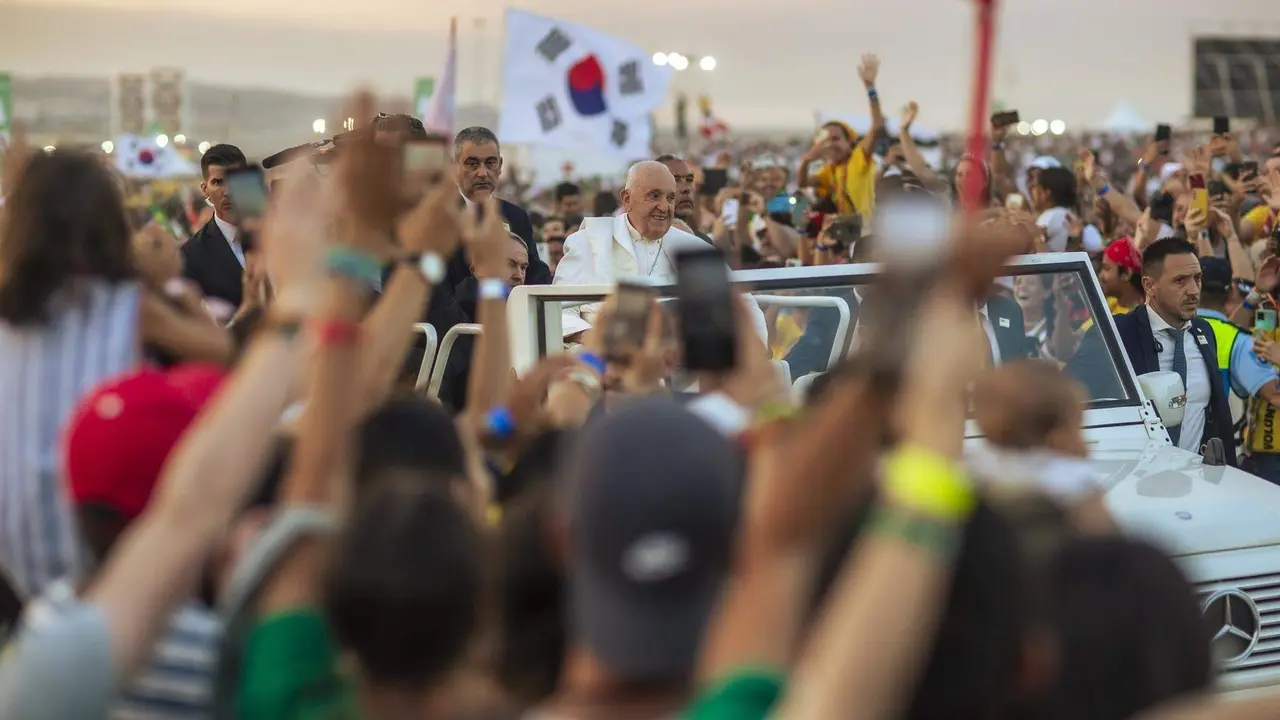  El Papa llega a la Vigilia con los j&oacute;venes en la JMJ de Lisboa 