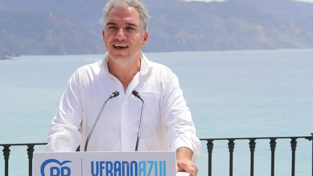  El coordinador general del PP y candidato n&uacute;mero 1 al Congreso por M&aacute;laga, El&iacute;as Bendodo, en un acto en Nerja (M&aacute;laga) - PP 