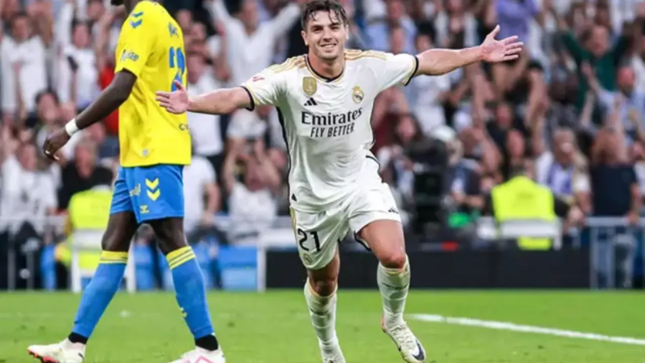  Brahim D&iacute;az celebrando su gol ante la UD Las Palmas 