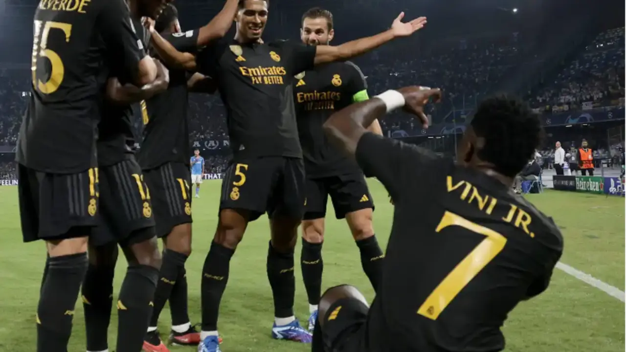  Celebraci&oacute;n conjunta en el gol de Bellingham 