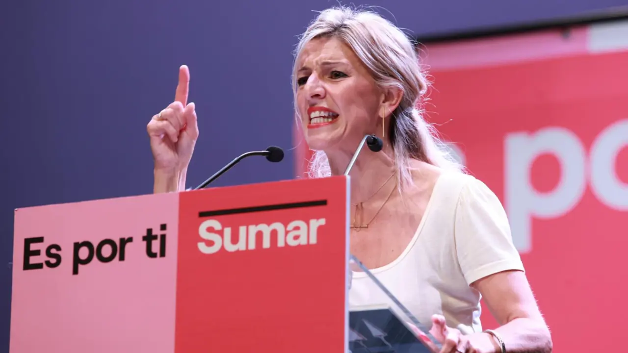  La candidata de Sumar a la Presidencia el Gobierno, Yolanda D&iacute;az, interviene durante un acto p&uacute;blico para las elecciones del 23J en el Cartuja Center City, a 9 de julio de 2023 en Sevilla, (Andaluc&iacute;a, Espa&ntilde;a). La candidata de Sumar a la Presidencia el Gob - Roc&iacute;o Ruz - Europa Press 