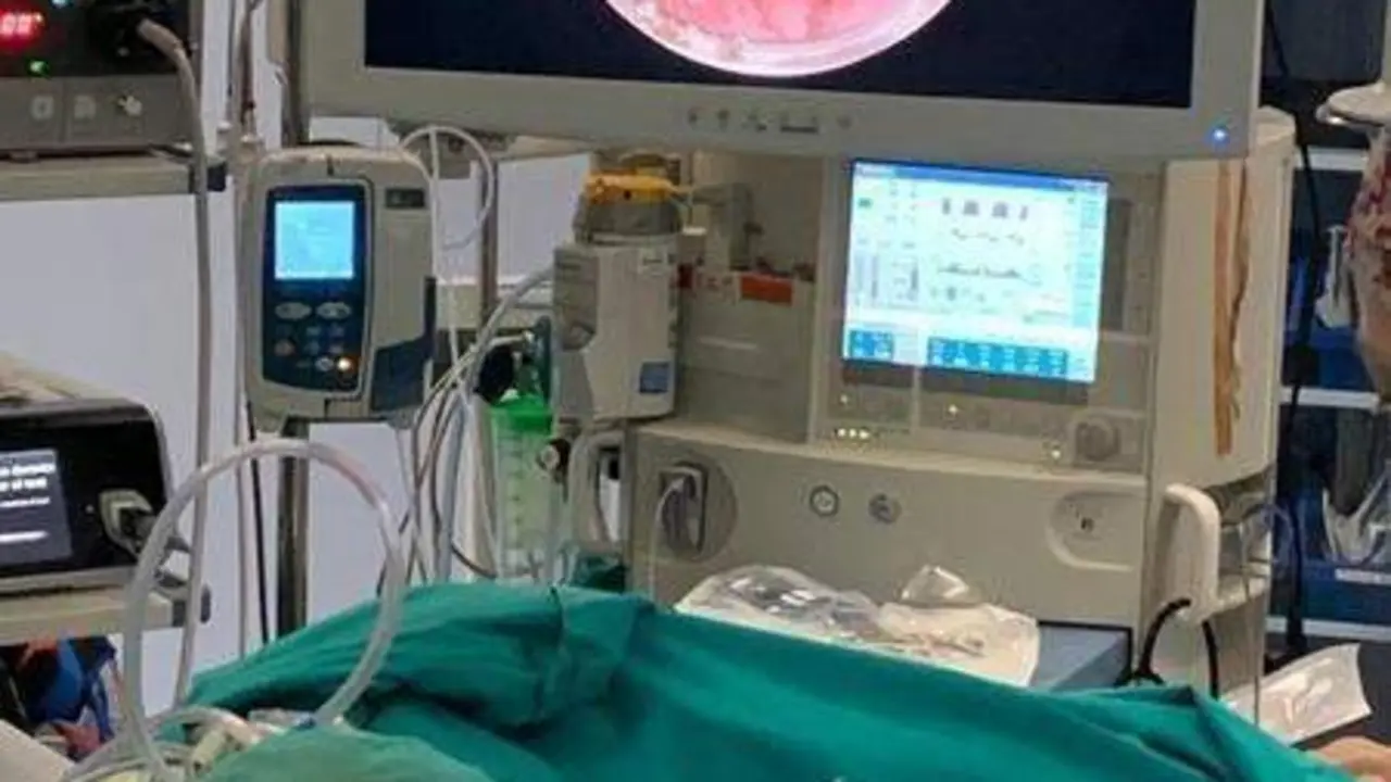  Un momento de la intervenci&oacute;n de un tumor rectal mediante cirug&iacute;a endosc&oacute;pica transanal 