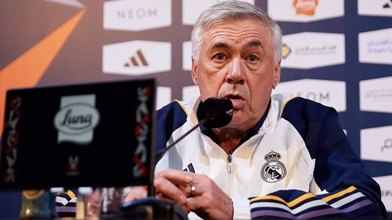  El entrenador del Real Madrid, Carlo Ancelotti, en rueda de prensa. - RFEF 