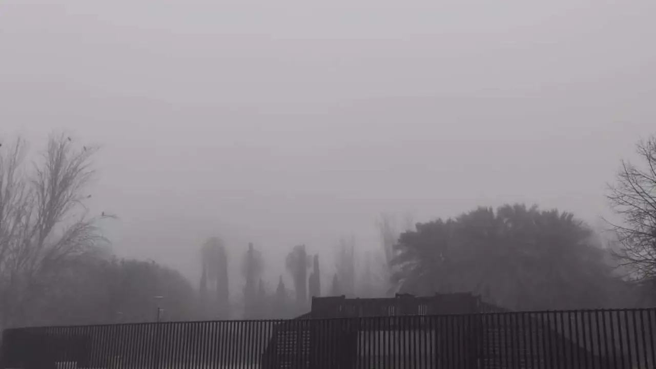  Parque de Juan Pablo II, en el Bulevar, cubierto por la niebla.&nbsp;- EUROPA PRESS 