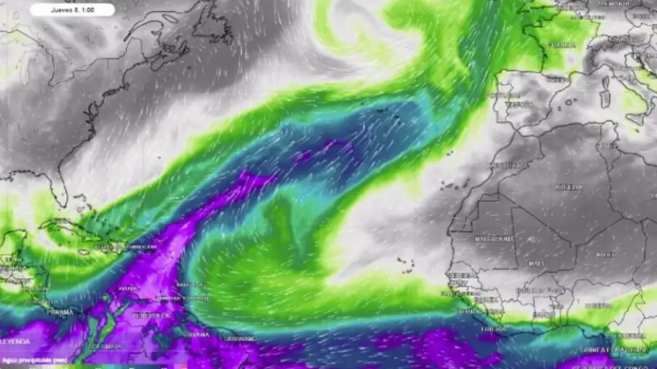  Un r&iacute;o atmosf&eacute;rico de humedad afectar&aacute; de pleno a la pen&iacute;nsula durante la segunda mitad de la pr&oacute;xima semana. 