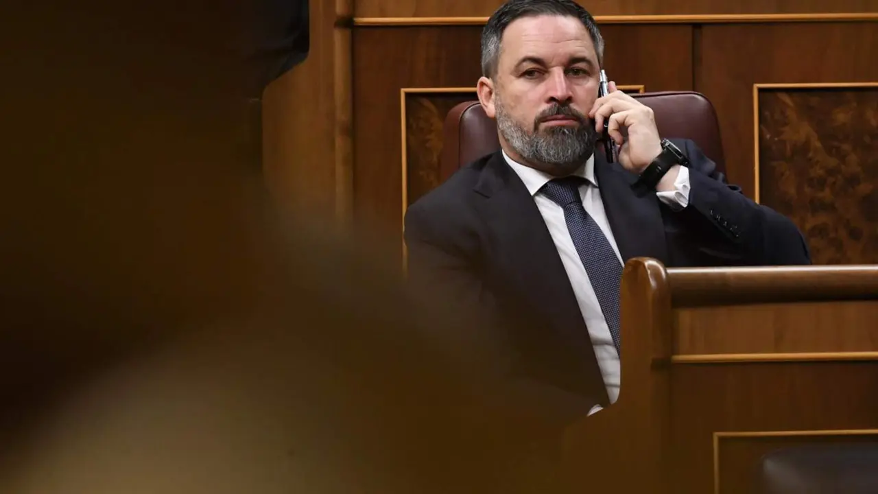  El presidente de Vox, Santiago Abascal, a 6 de febrero de 2024, en Madrid (Espa&ntilde;a). - Fernando S&aacute;nchez - Europa Press 