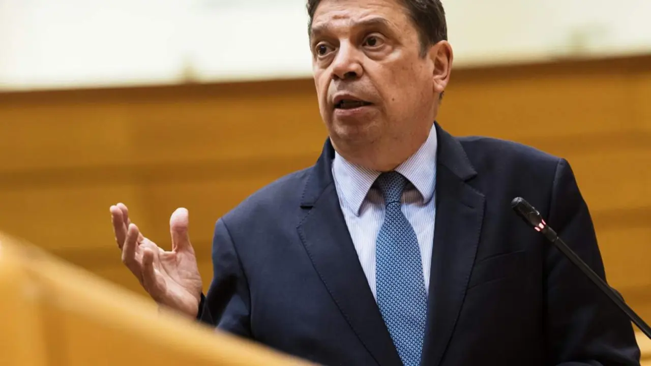  El ministro de Agricultura, Pesca y Alimentaci&oacute;n, Luis Planas, interviene durante una sesi&oacute;n plenaria en el Senado - Carlos Luj&aacute;n - Europa Press 