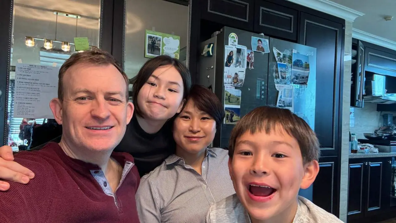  "El padre de la BBC" con su familia 