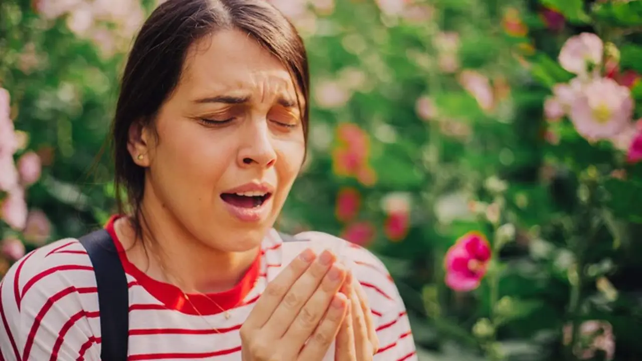  Mujer a punto de estornudar 