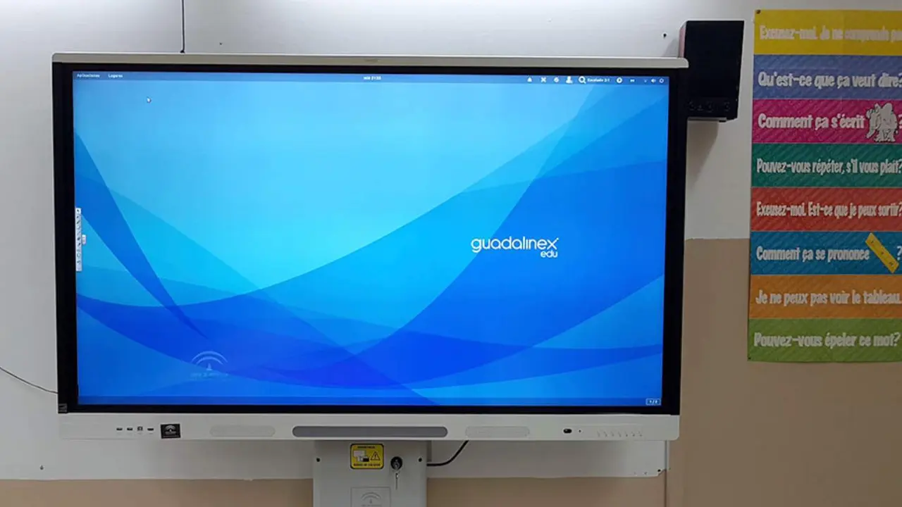  Pizarra digital en un aula. 