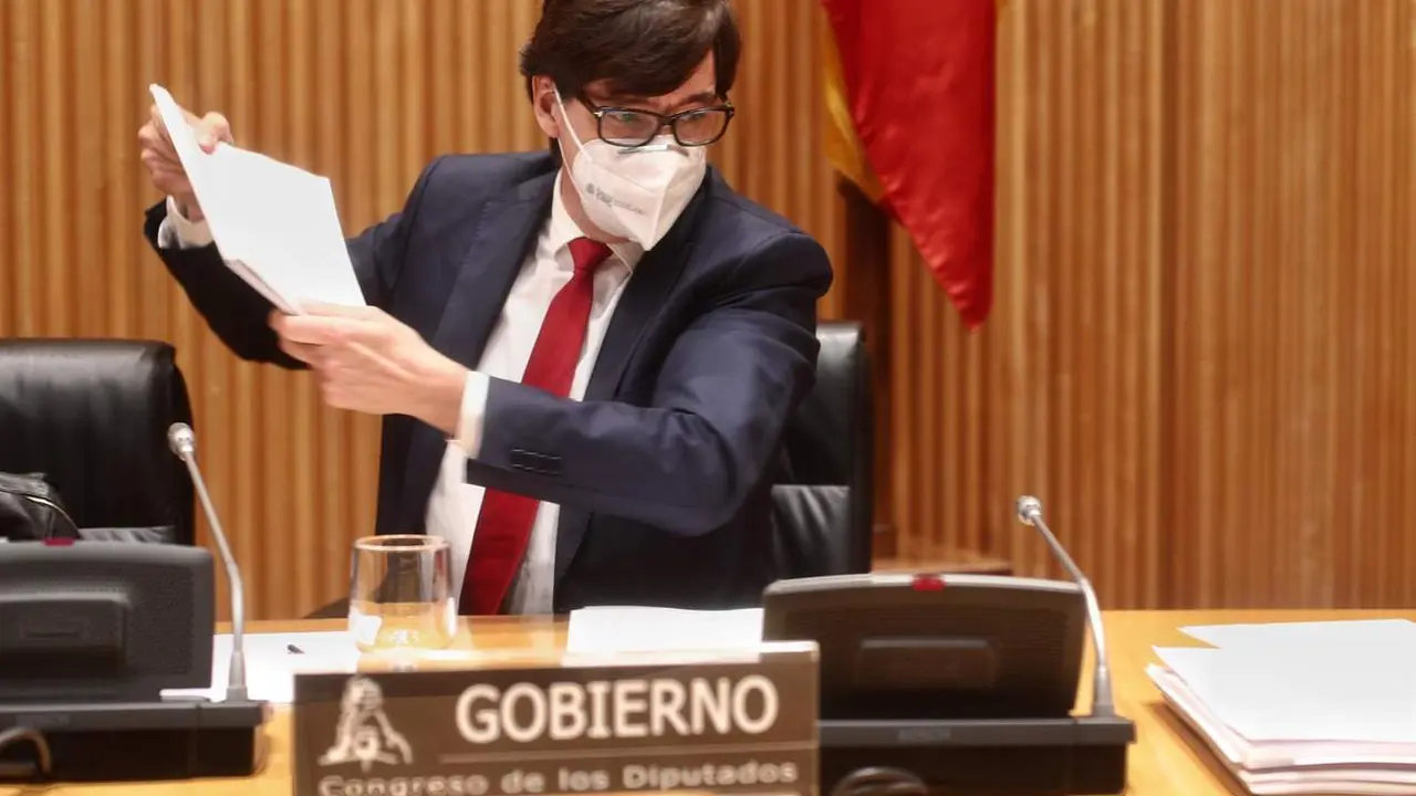  El exministro de Sanidad Salvador Illa, durante una comparecencia en el Congreso 