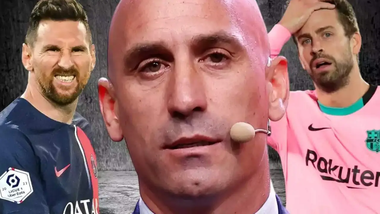  Leo Messi, Luis Rubiales y Gerard Piqu&eacute; 