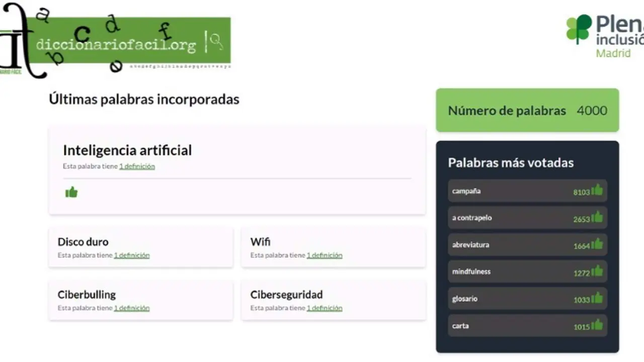  El Diccionario Fácil de Plena Inclusión Madrid alcanza las 4.000 palabras con la publicación en su web de la definición de &lsquo;Inteligencia Artificial&rsquo; - PLENA INCLUSIÓN MADRID | EP 