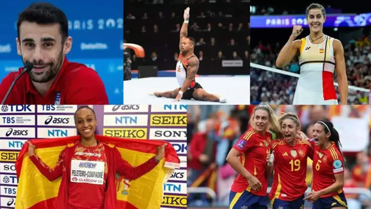  Jos&eacute; Quiles, Ray Zapata, Carolina Mar&iacute;n, Ana Peleteiro y la selecci&oacute;n espa&ntilde;ola femenina de f&uacute;tbol<br>- EUROPA PRESS 