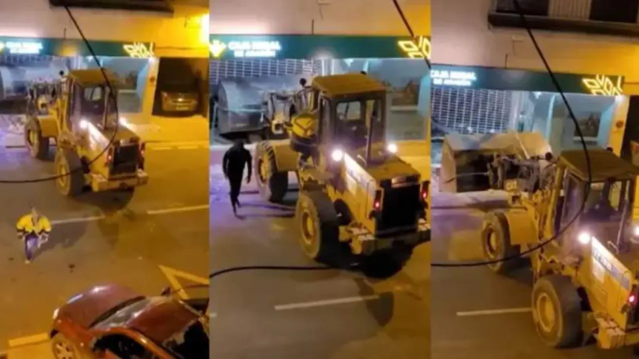  Fotos de los ladrones con la escabadora 