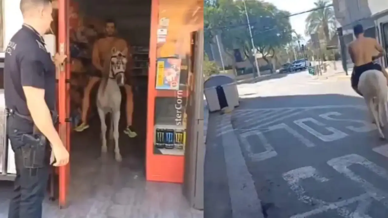  El hombre montado en su caballo 