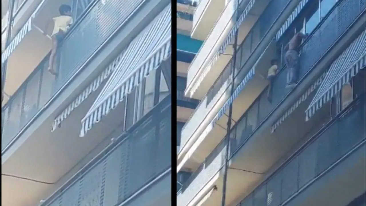  Felipe saliendo al balc&oacute;n a salvar al ni&ntilde;o que estaba colgando 