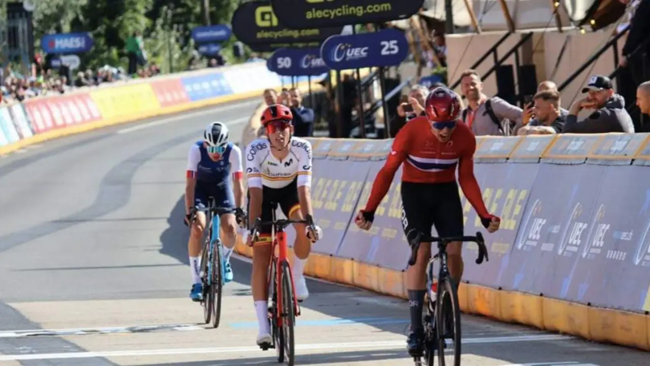  H&eacute;ctor &Aacute;lvarez, cruzando al meta en segundo lugar tras el noruego Felix Orn Kristoff | RTVE 